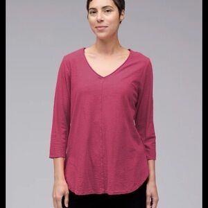 Cut Loose Women's Long Sleeve Top - Deep Pink
